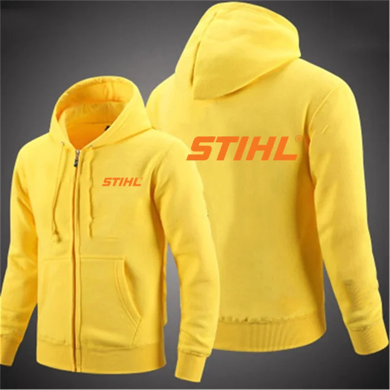 2024 Men's New Men Electric Tool T-Shirts Stihls Logo Print Hoodie Leisure Sweatshirts Zip Hooded Coats Zipper Jackets Top