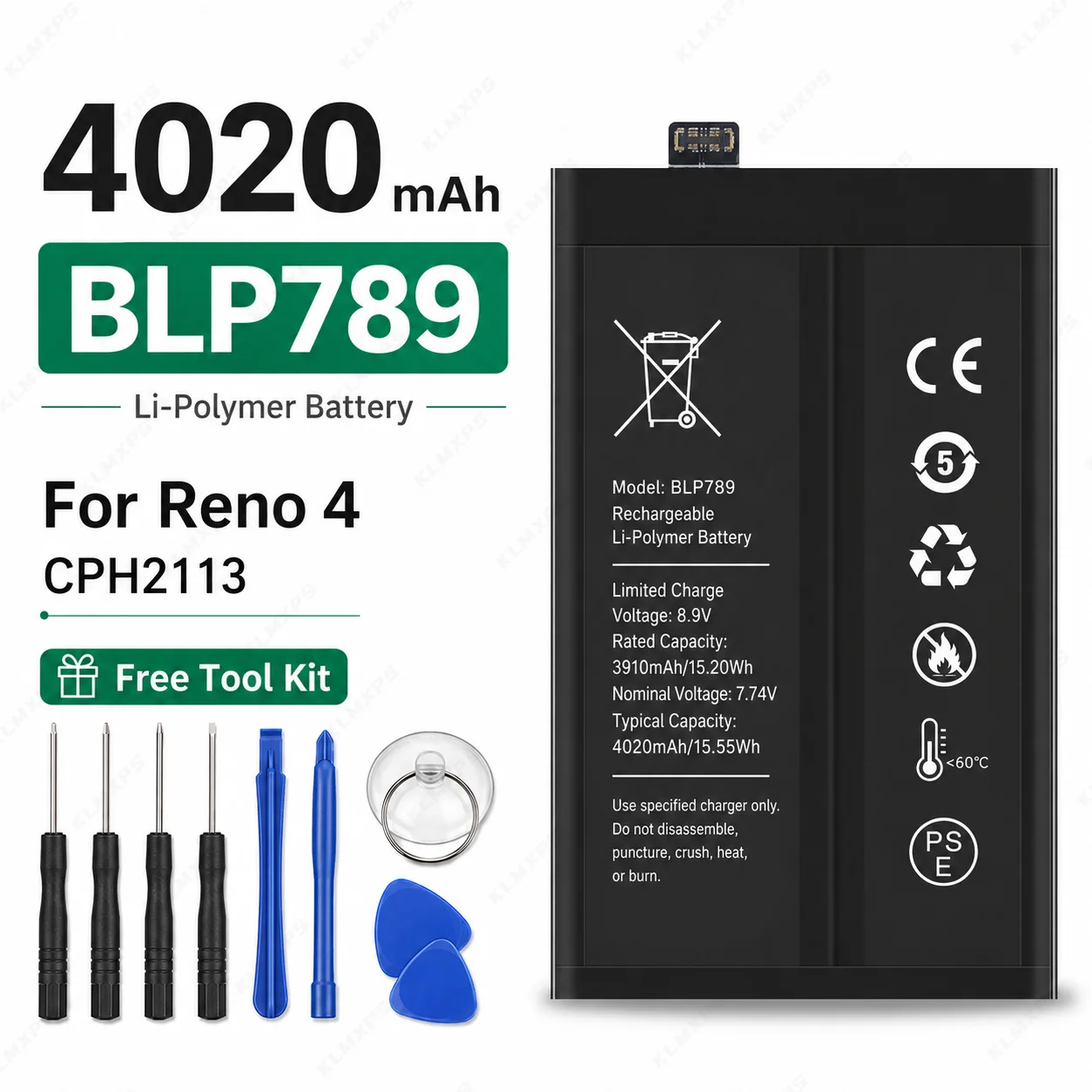 Battery BLP997/BLP977/BLP929/BLP905/BLP855/BLP863/BLP825/BLP823/BLP787/BLP789/BLP811 For OPPO OnePlus Reno 10/9/8/7/6/5/4Pro 5G