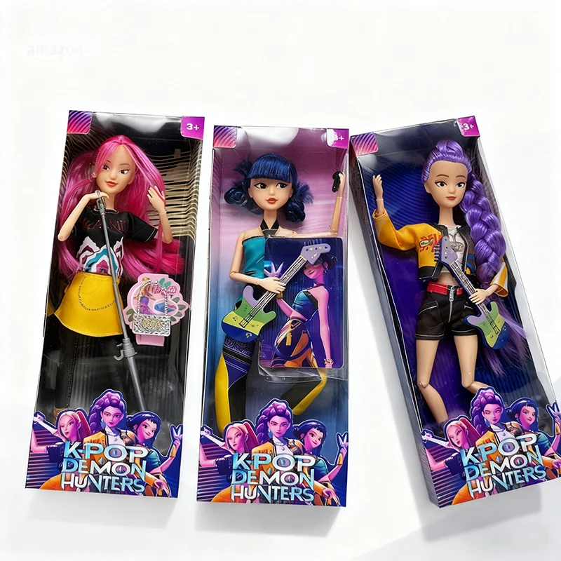 $%Doll Toys Kpop Demon Hunters Action Figure Toy Rumi Mira Zoey Beautiful Princess Baby Girl Dolls Plastic DIY Toy for Girls_@