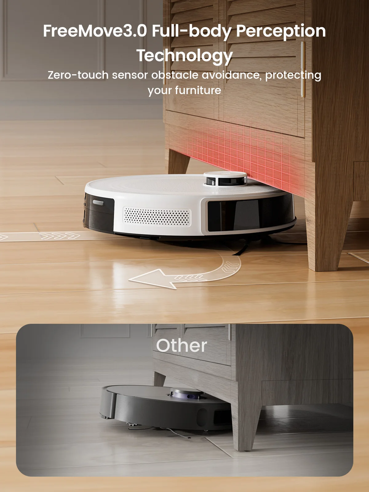 เครื่องดูดฝุ่นหุ่นยนต์ LEFANT M2 พร้อมไม้ถูพื้น, การดูด 5500Pa, การนําทางด้วยเลเซอร์ dToF, การทําความสะอาดพื้นที่ที่เลือก, เหมาะสําหรับขนสัตว์เลี้ยง