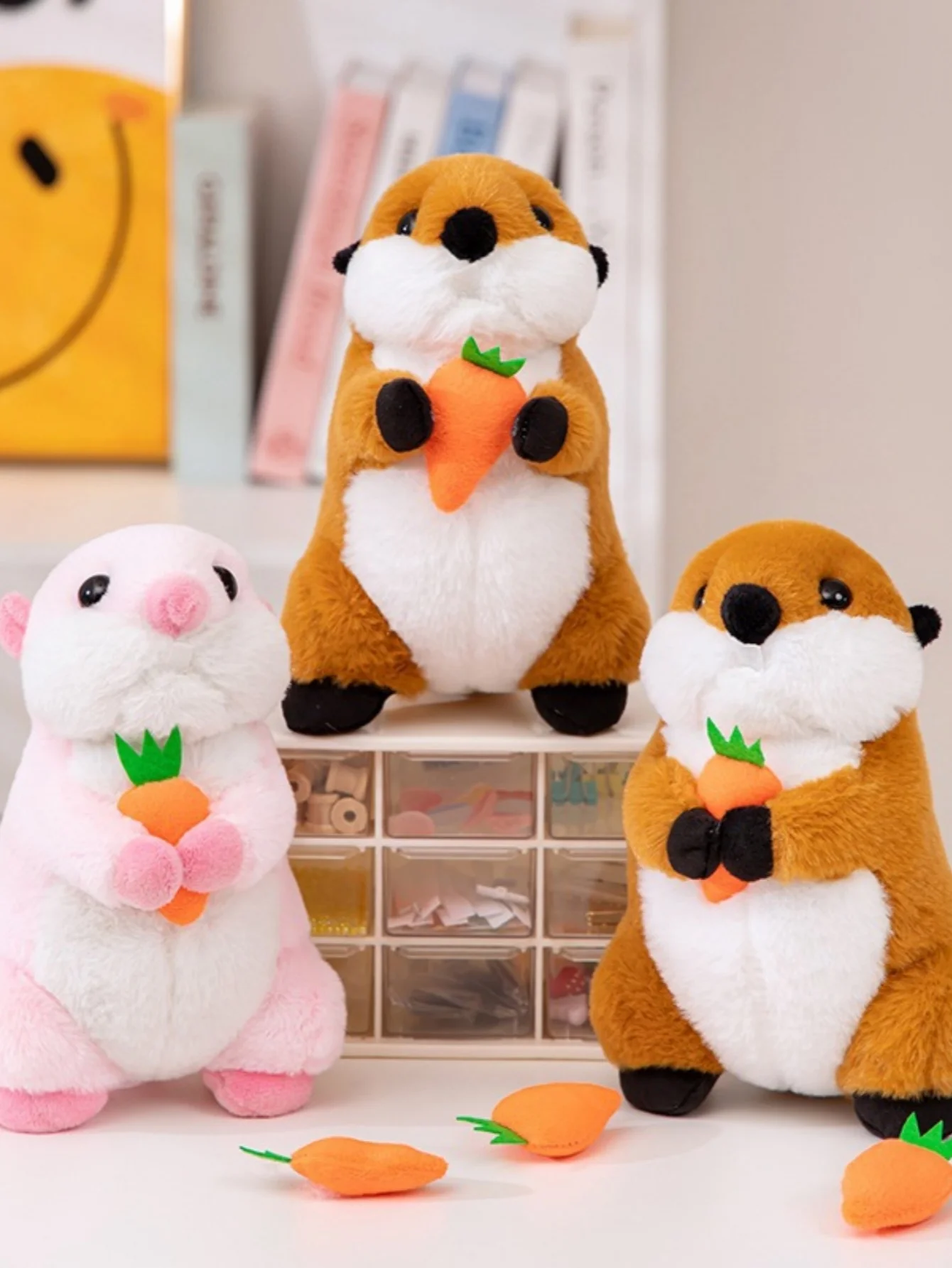 

Sea Otter Plush Toy Cartoon Hug Carrot Soft Animal Doll for Girls Soothing Pillow Home Decor Otter Collectible