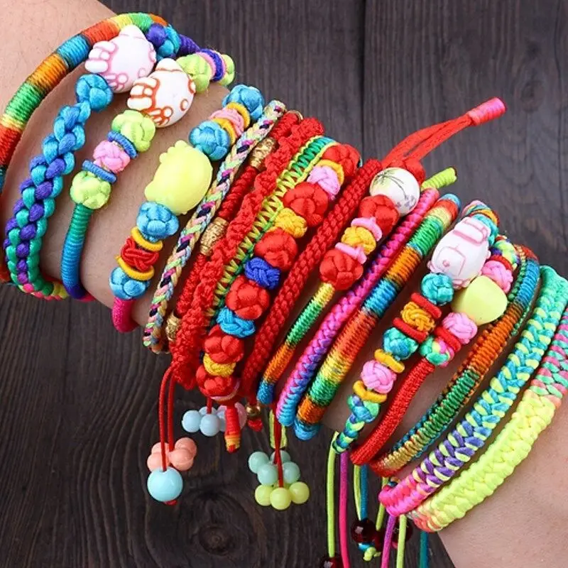 5 ياردة 2.0 مللي متر التغيير التدريجي الملونة الصينية عقدة خط الحبل الحرير الحرير الحرير النايلون الحبل DIY بها بنفسك اليدوية الحياكة الحبال