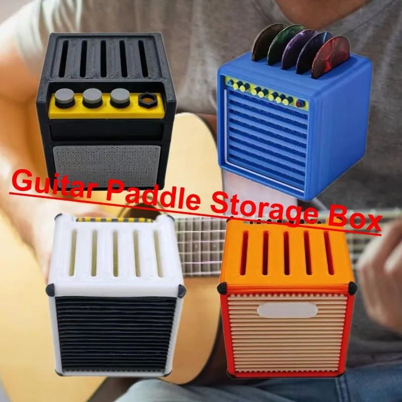 Guitar Pick Holder/3D Printed Large-Capacity Portable Amp Shape Guitar Pick Holder with Slots/for Guitar Accessories