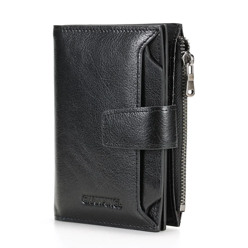 

CHANPINCL Luxury Men Wallet Genuine Cow Leather Original 16 Card Slots Short Vertical Driver License First Layer Cowhide Bag