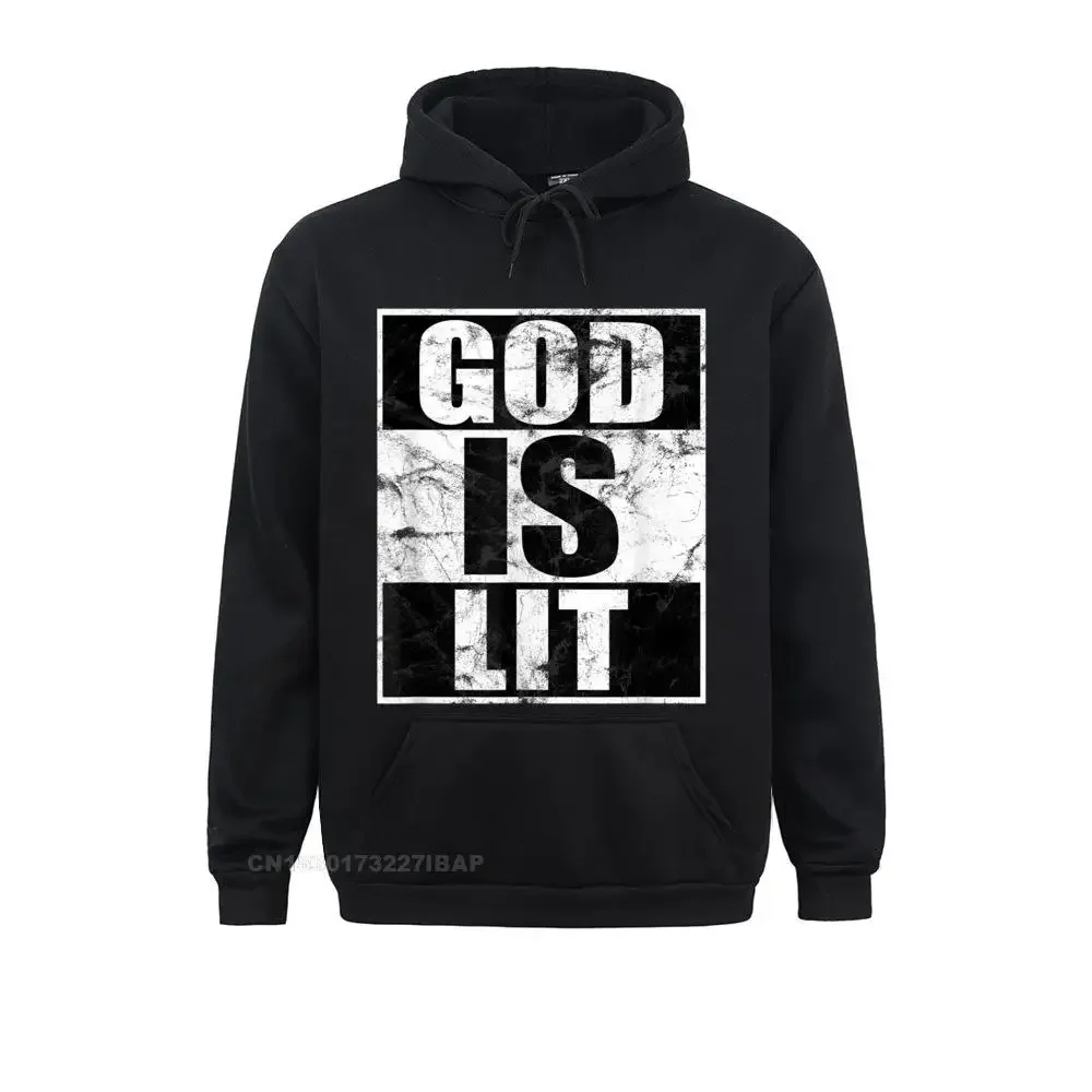 God Is Lit Cool Christian Hoodie Funny Gift Men Hoodie Newest Men Sweatshirts Long Sleeve Hoodies Leisure Christmas Hoods