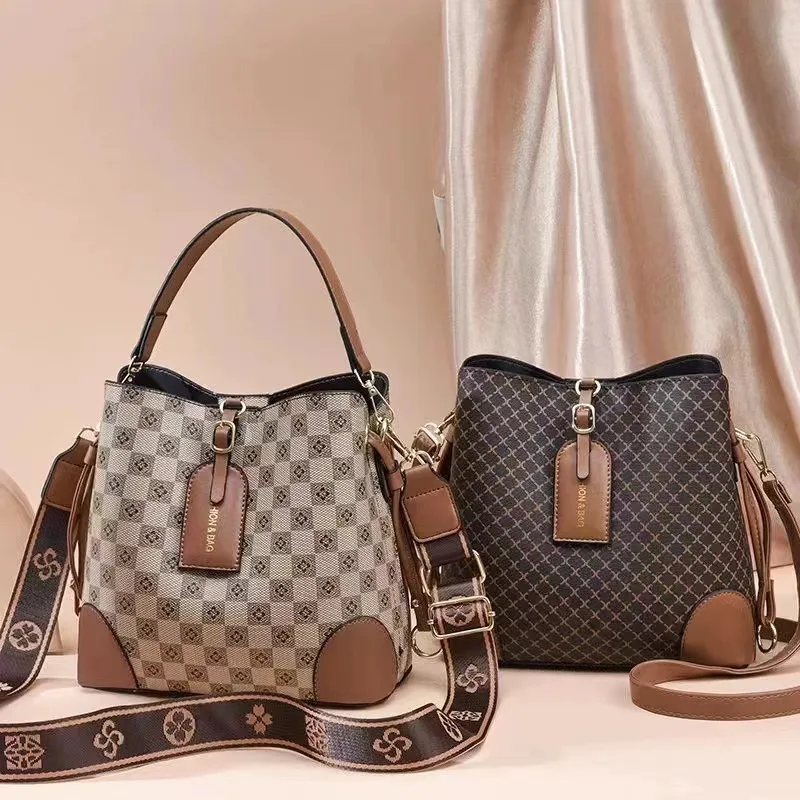 

Bestselling new stylish women's bag BAGPU plaid bucket bag large-capacity shoulder bag crossbody bag