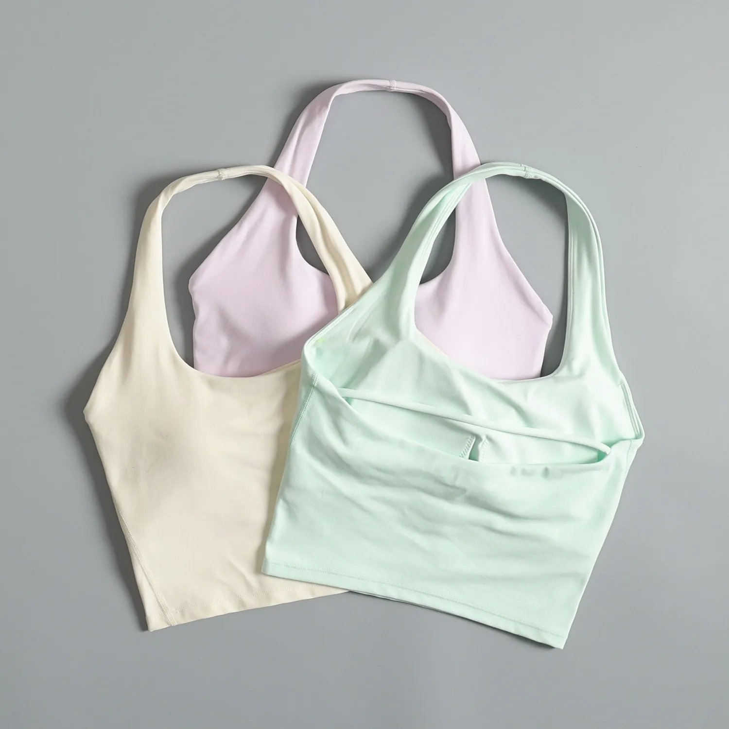 

Hanging neck beautiful back sports bra women's all-in-one running shock-proof underwear covering side breasts yoga fitness vest