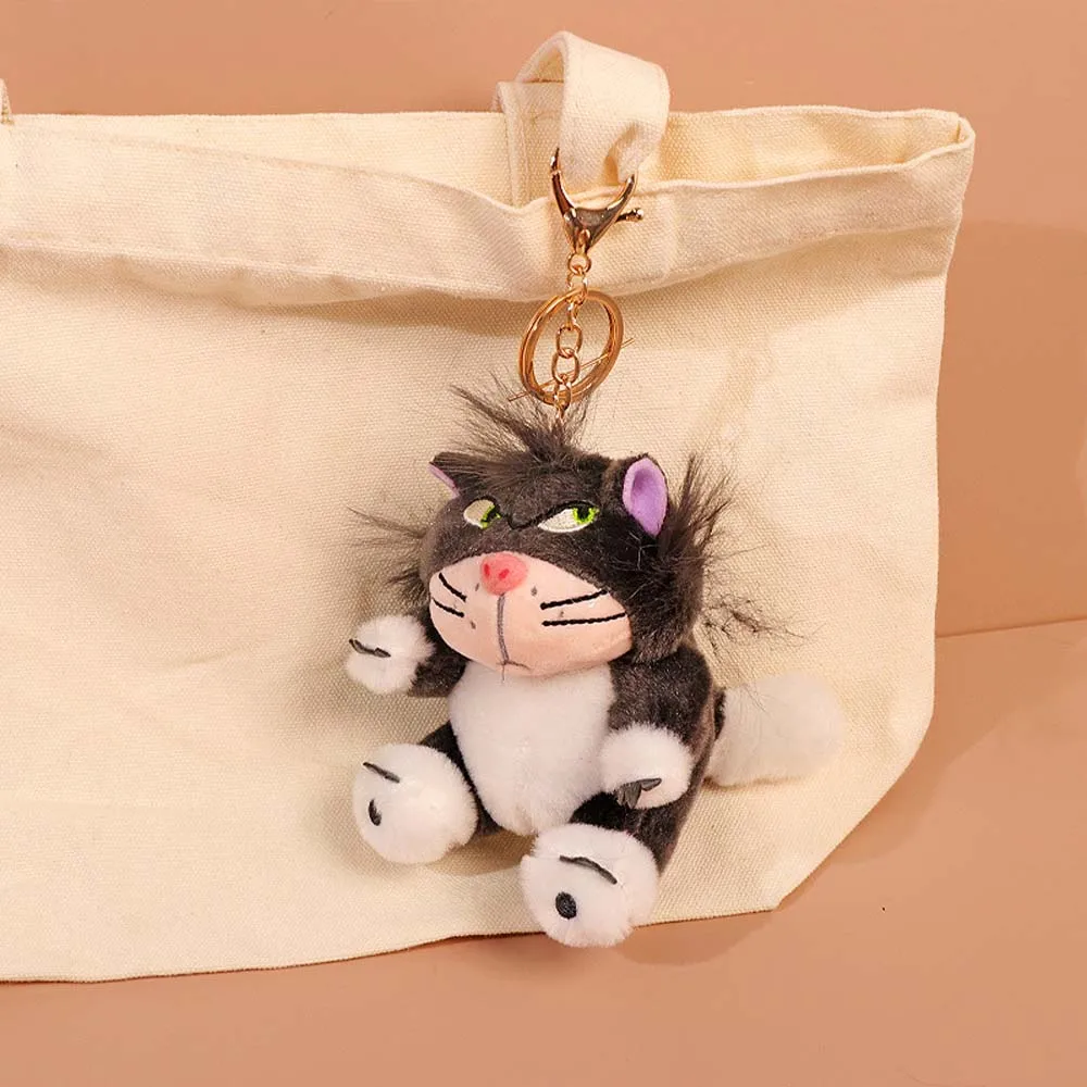 12cm Kawaii Disney Lucifer Plush keychain Doll Bag Pendant Cute Plush Stuffed Toys Backpack Pendant Birthday Gifts For Children