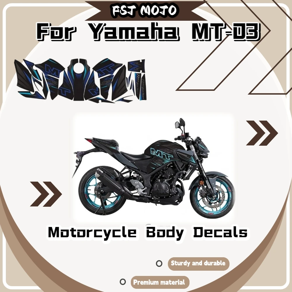 For Yamaha MT03 Graphic Decals Full‑Body Decorative Stickers Waterproof Anti‑Abrasion Body Paint Guard Mod Accessories