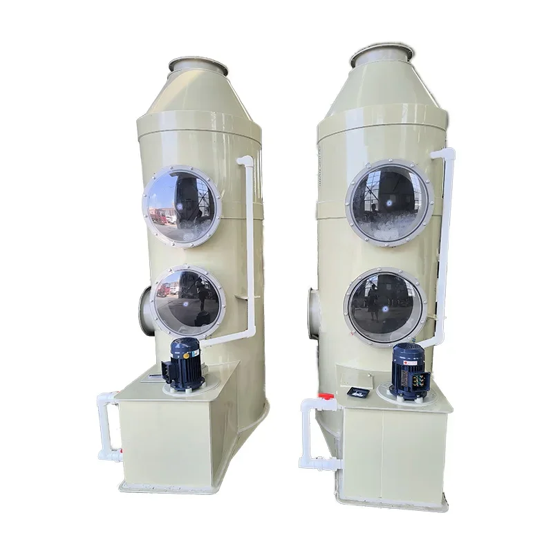 PP 습식 공기 스크러버 가스 정화 타워, 탈황 먼지 냉각용 펌프 송풍기 포함, 새로운 제조 공장 폐가스