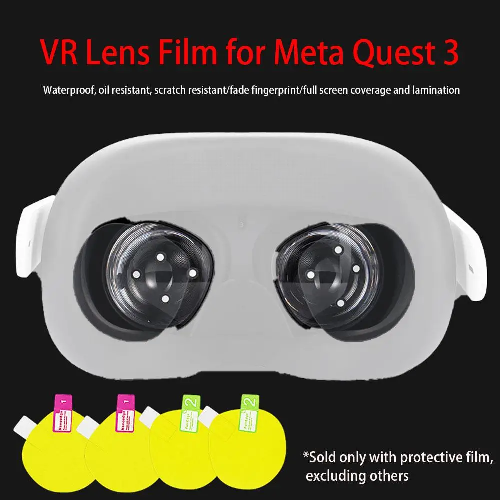 ฟิล์มเลนส์ VR 4/2ชิ้นสำหรับ meta Quest 3เลนส์ฟิล์ม VR ป้องกันรอยขีดข่วนอุปกรณ์ป้องกันหมวกกันน็อค