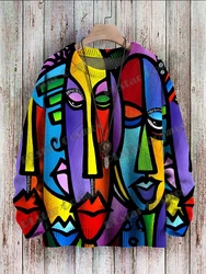 Jersey de punto con estampado 3D para hombre y mujer, Jersey informal de cuello redondo con patrón Multicolor, arte abstracto, invierno, ZZM47