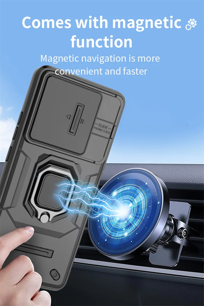 For Samsung Galaxy F15 5G Case Magnetic Ring Armor Phone Case for Samsung F15 F 15 SM-E156B/DS 6.6