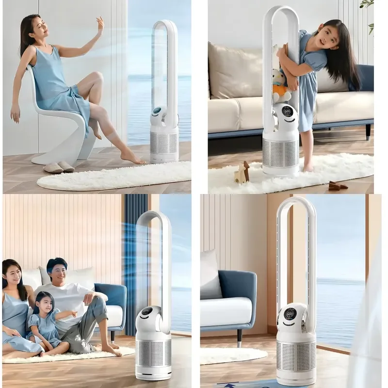 for  Smart 42 Inch Bladeless Tower Fan 10 Speed 9 Hour Timer  Remote Control Brushless Motor Air Purifier Cooling Household