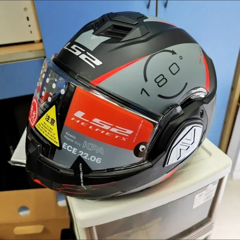 Capacete LS2 FF906 รถจักรยานยนต์หมวกกันน็อคแบบเต็มหน้าพลิกหมวกกันน็อคเลนส์คู่ Casco Moto ECE Sun Visor