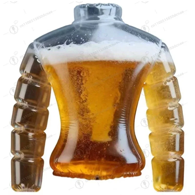 

Wearable Transparent Beer Cooler, Inflatable Pool Jacket with Can Holders for Hands-Free Summer Fun