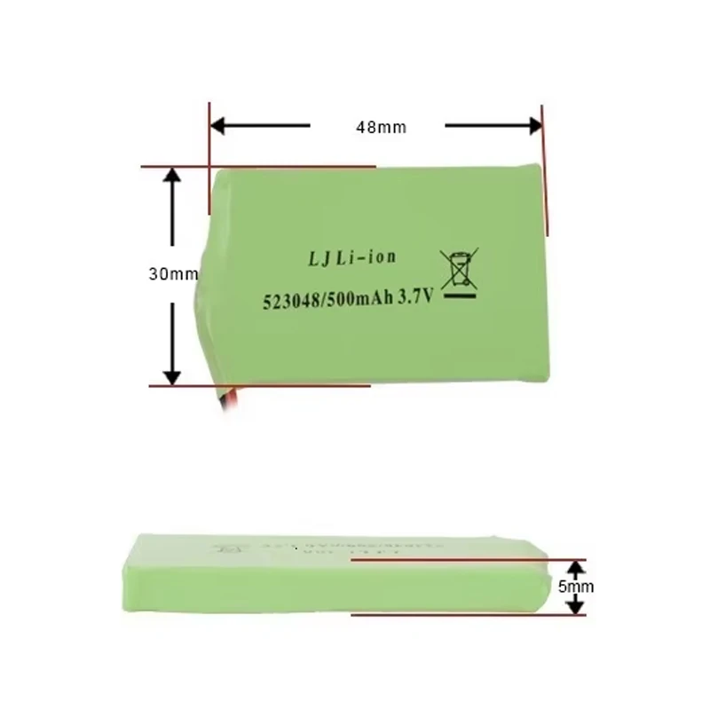 z.SHTV 500mAh 523048   Li-ion batterij + oplader voor afstandsbediening Elektrisch dinosaurusspeelgoed batterij voor RC leunende machine Handtrommel