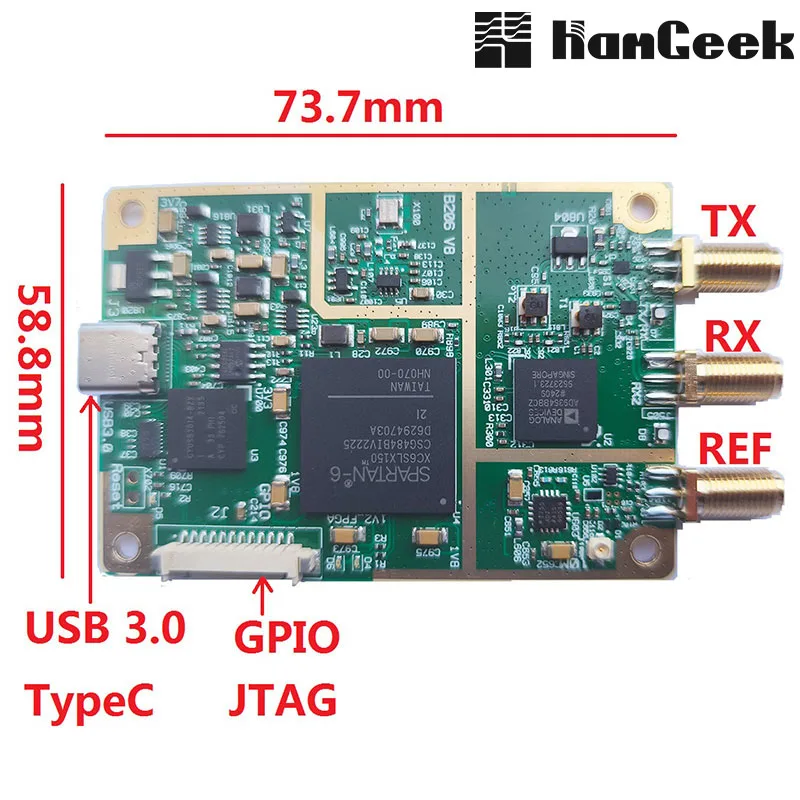 HamGeek B206 Mini-i 70MHz-6GHz SDR Development Board AD9364 USB3.0 1TX 1RX Compatible with Opensource UHD