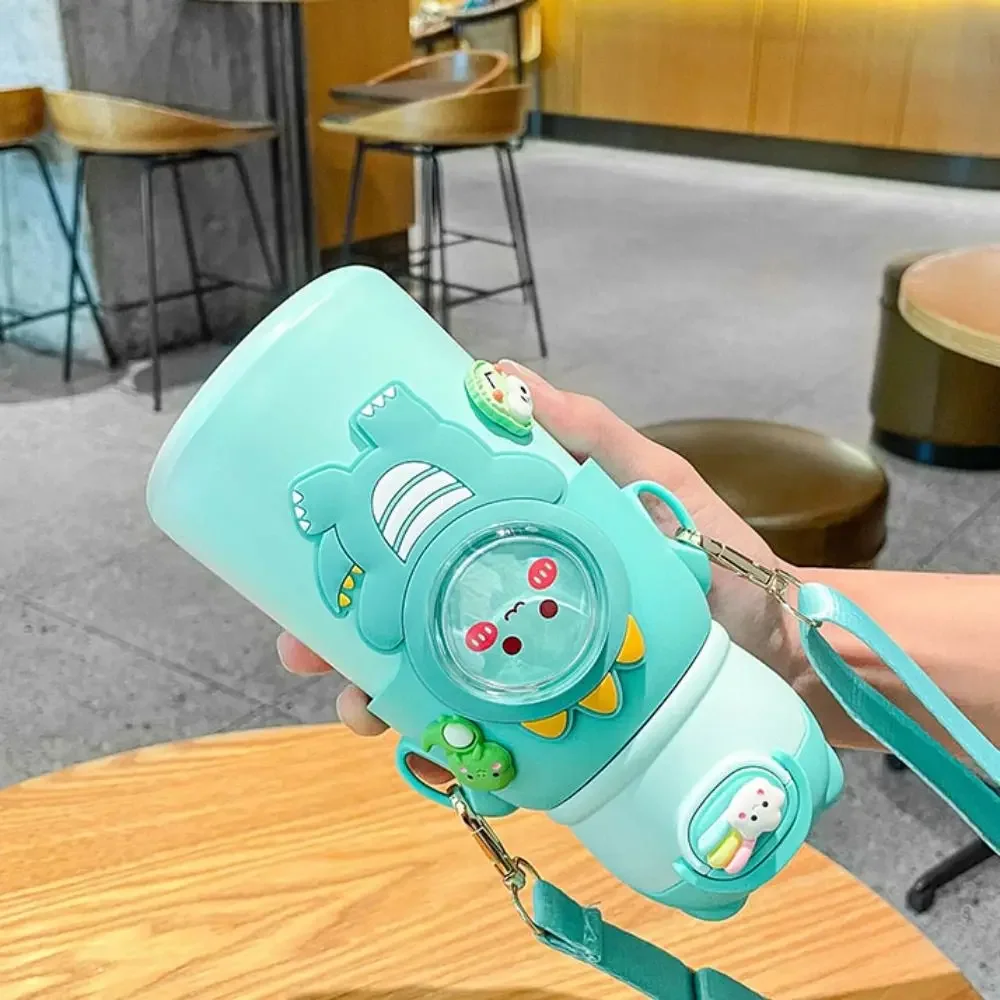 Termo Infantil de Acero Inoxidable de 500 ml, Botella de Agua Aislada para Estudiantes, a Prueba Fugas, Mantiene el Frío y el