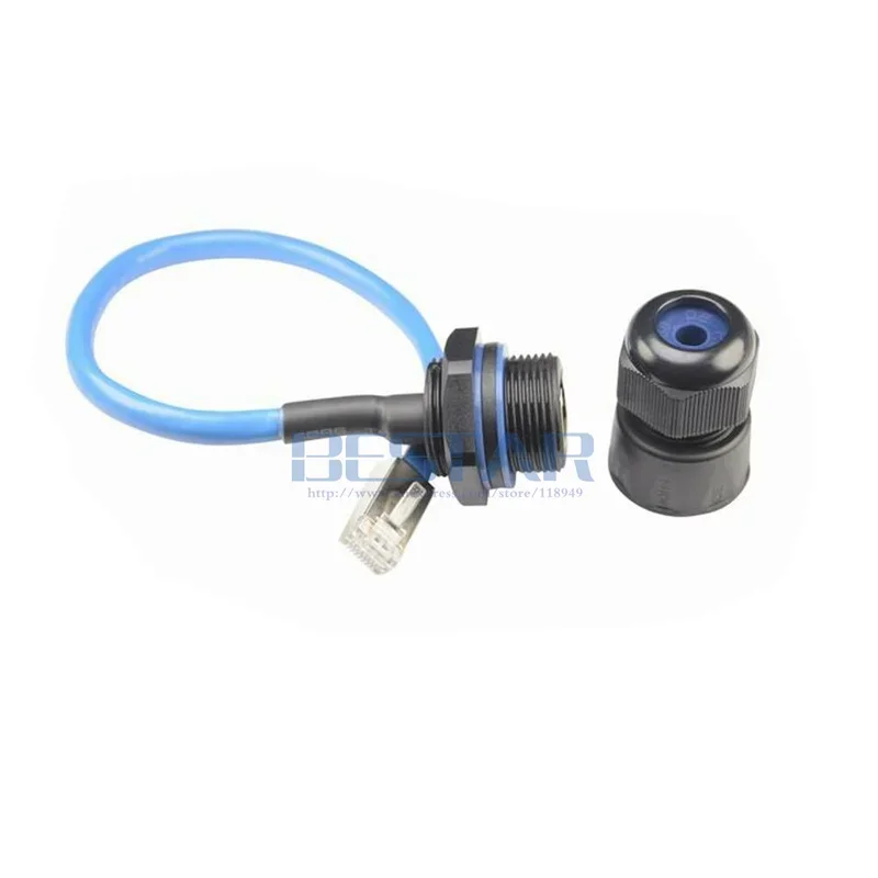 CAT6E conector RJ45 a prueba de agua CAT6 Gigabit Ethernet LAN RJ 45 AP puente de red exterior M25 IP 68 cable de enchufe impermeable 25cm