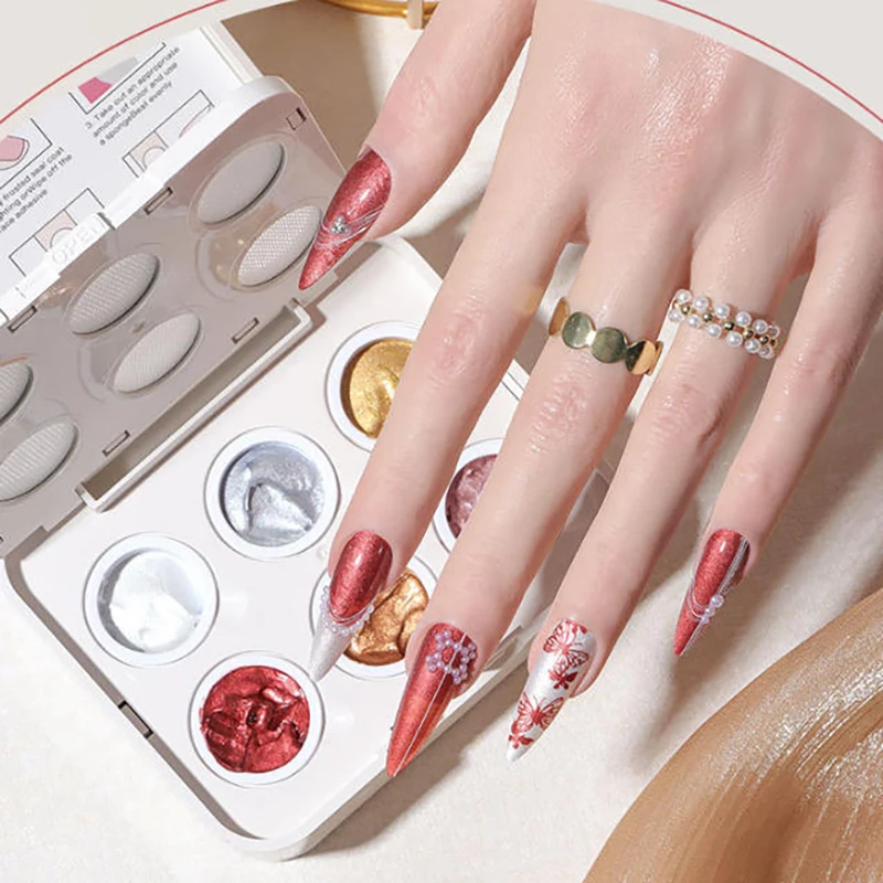 

Набор гель-лаков для ногтей Nail Air Cushion Pat, 6 цветов, для рисования, УФ-отверждаемый, снимаемый, гель-краска, градиентный эффект «Blooming»