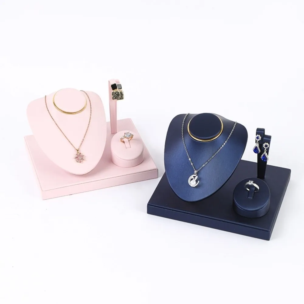 Fashion Combination Set Jewelry Rack PU Leather Multi-purpose Counter Showcase Props Ornaments High-end