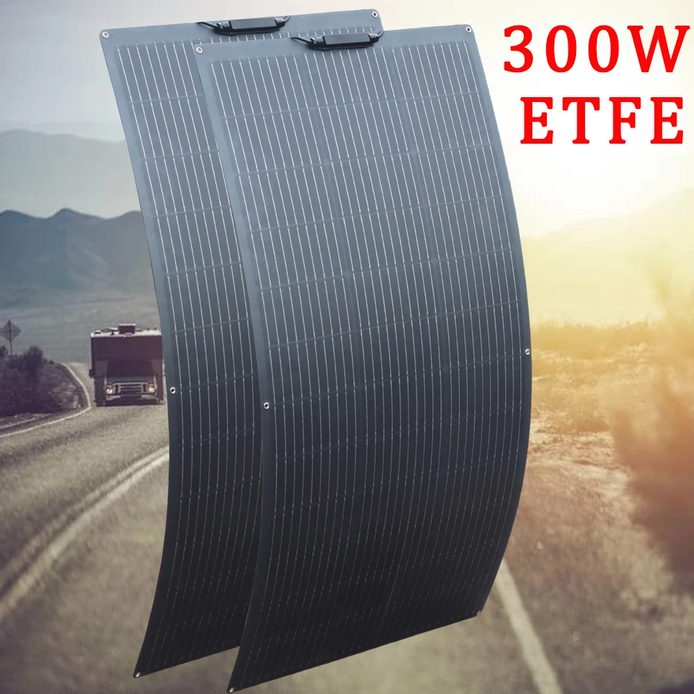 ETFE PET لوحة طاقة شمسية 300 واط 150 واط 240 واط 120 واط 100 واط 50 واط لوحة ضوئية مرنة 12 فولت 24 فولت شحن البطارية تخييم RV سقف المنزل أحادي #1