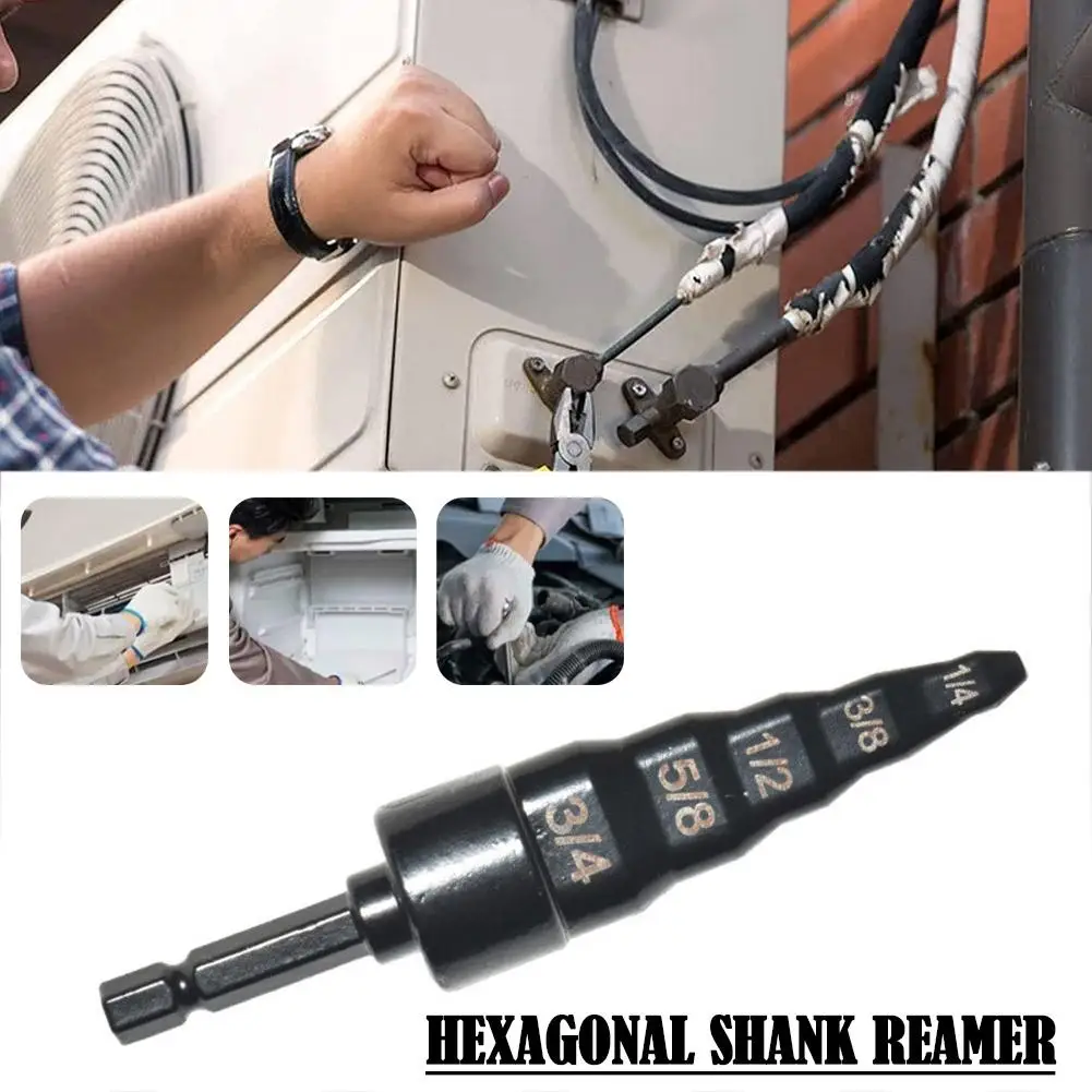 5 In 1 Copper Tube Expander Tools Swaging Drill Bit Set Electric Pipe Head Expansion Mouth Air Conditioning Repair Tool
