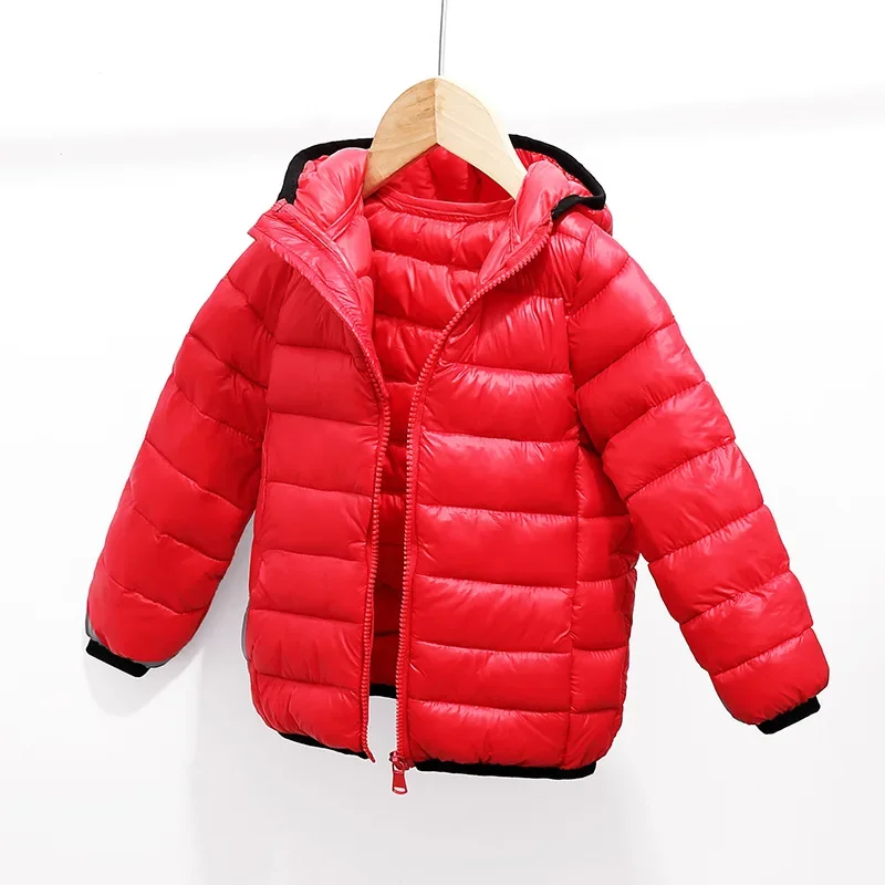 New Kids  Lightweight Thin Jacket Boys Girls Fleece-lined Warm Cotton Coat Thin Short Student Jacket Non-slip Cotton Jacket.