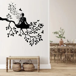 Yoga Tree of Life Zen Wall Sticker Decal Yoga Sport Meditation Flying Bird Living Room Studio  Mural Home Decoration