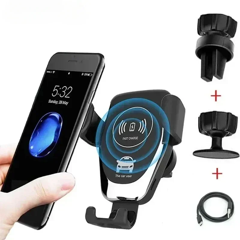 Wireless Car Charger Mobile Phone Holder Gravity Induction Car Air Outlet Fast Wireless Charging Stand for iPhone Samsung Xiaomi