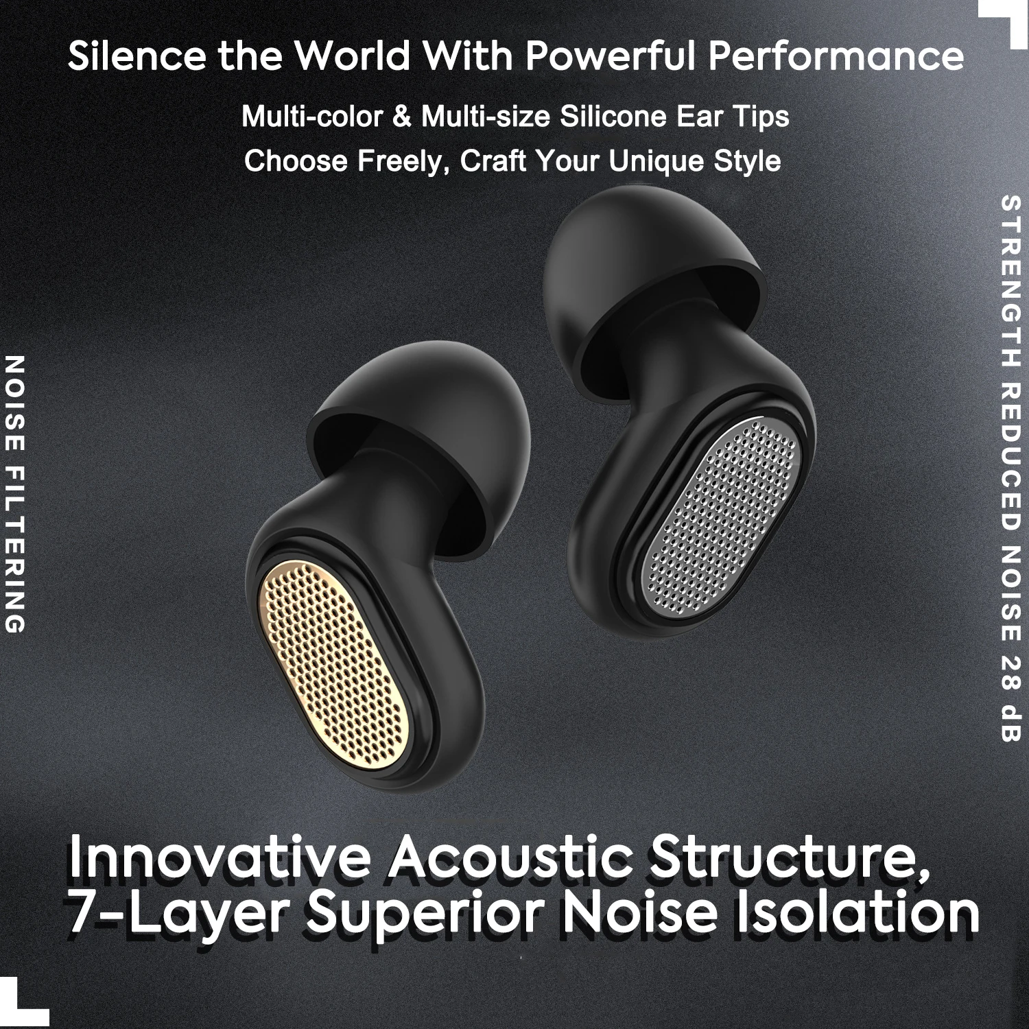 Olyga Premium Noise Reducing Earplugs, 28dB Reusable Silicone Ear Plugs for Sleeping, Studying, Traveling and Daily Focus