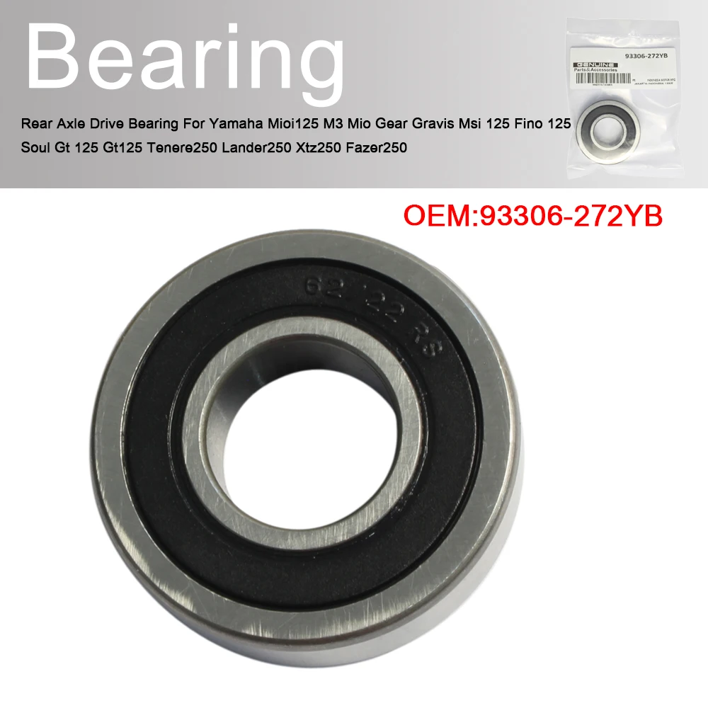 For Yamaha Mioi125 M3 Mio Gear Gravis Msi 125 Fino 125 Soul Gt 125 Gt125 Tenere250 Lander250 Xtz250 Rear Axle Drive Bearing