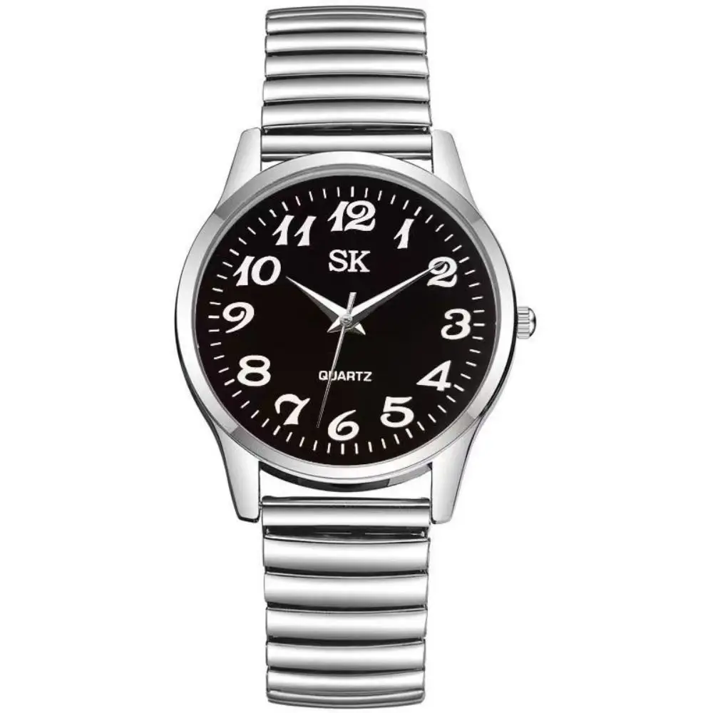Fashion Small Round Watches Simple Luxury Quartz Watch Elastic Band Steel Belt Wristwatches Gifts