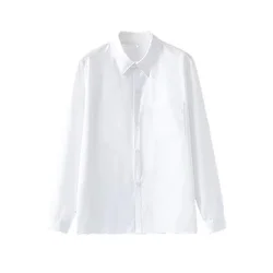 New white shirt men's long sleeved business shirt for wedding groom suit interior