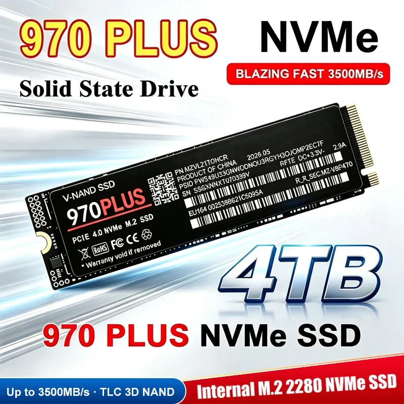 3500MB/s Internal M.2 NVMe SSD 970 PLUS PCIe Gen4.0 X4 TLC 3D NAND 500GB 1TB 2TB 4TB 2280 Gaming Drive For PS5 PC Laptop