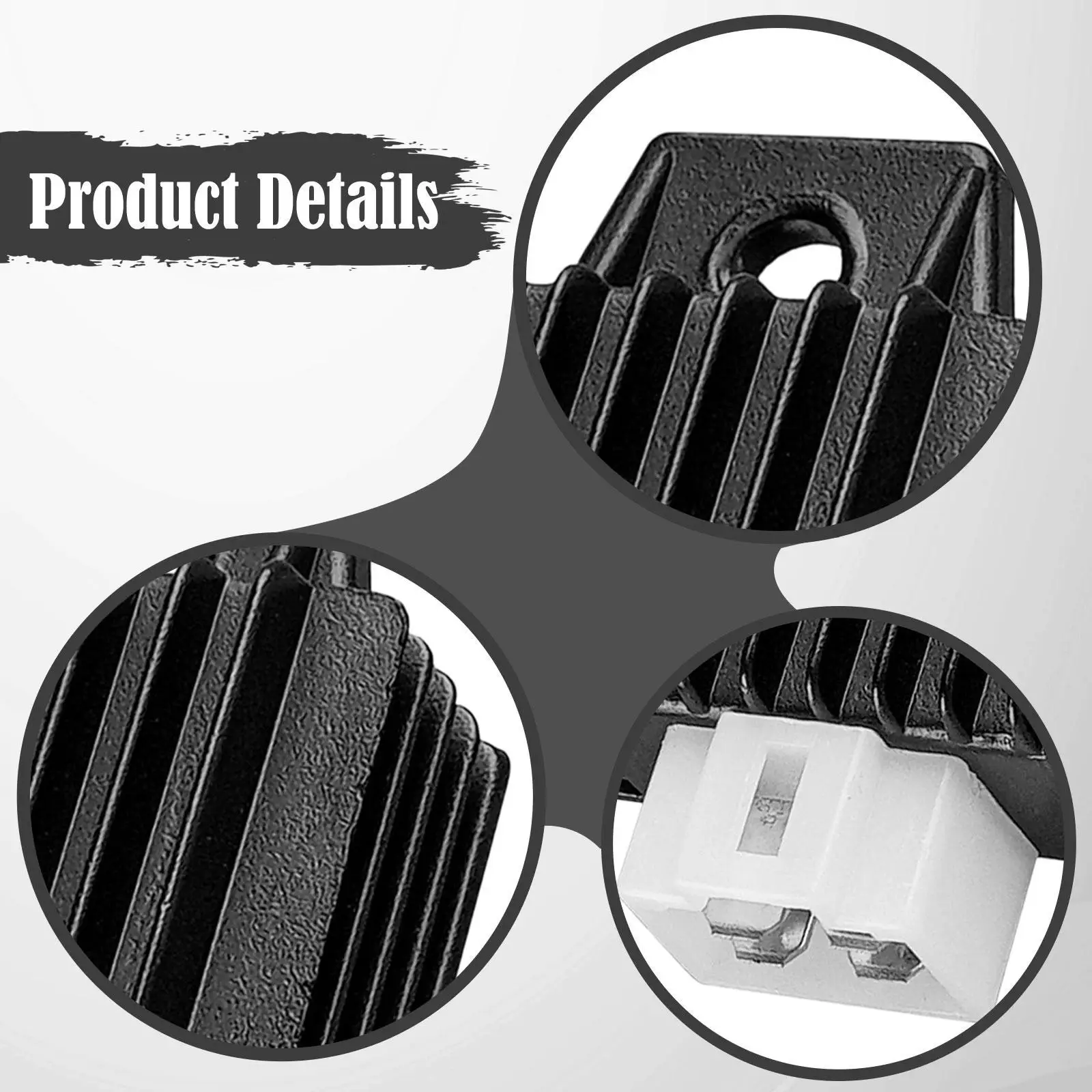Motorcycle Regulator Rectifier 12V Black Stabilizer for Gy6 50/125/150cc Engines Direct Replace Fittings High Performance