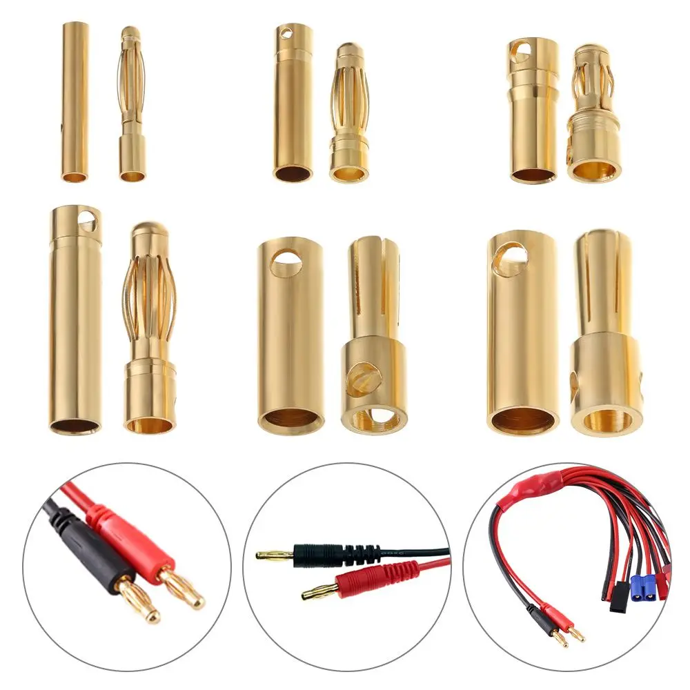 Akcesoria do trąbki 2/3/3.5/4/5/5.5mm do modeli samolotów, wtyki męskie i żeńskie, wtyk typu bullet, wtyk bananowy, złącze baterii RC, wysoki prąd
