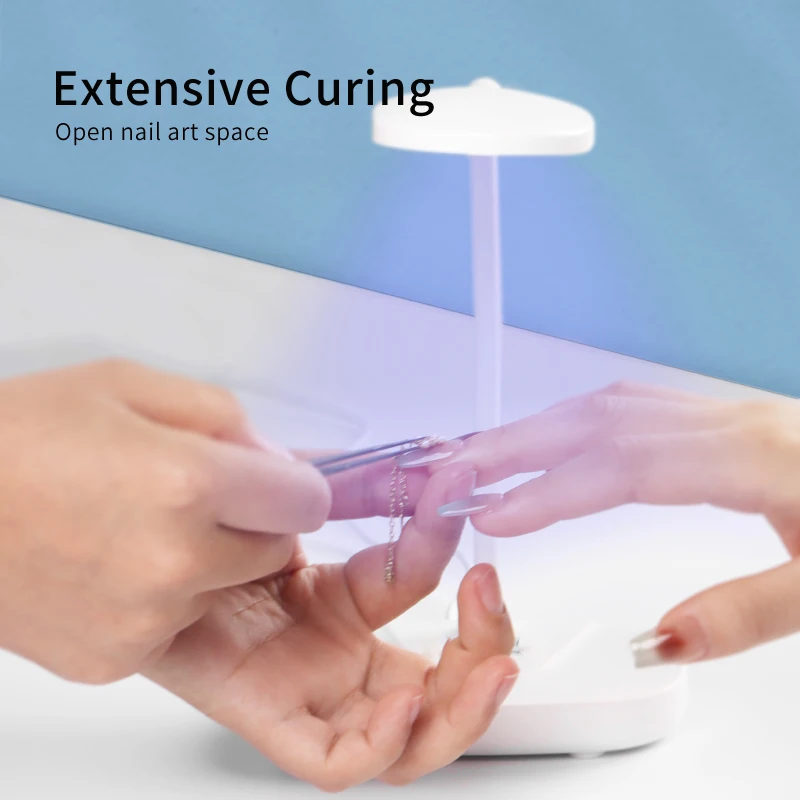 12 W tragbare LED UV LED Desktop-Nagellampe, USB-betrieben, schnell trocknend, 360° °   Verstellbar für Heimwerker und Salon-Nageldekoration
