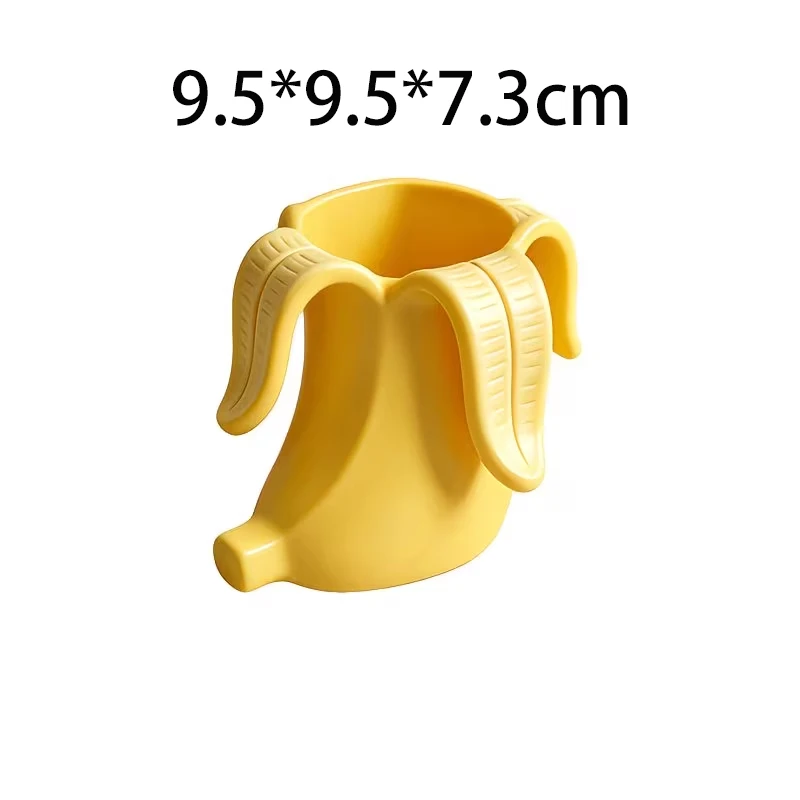 3D Printed Peeled Banana Pen Holder Cute Fruit Shaped Pencil Storage Container Creative Desktop Organizer Sculpture