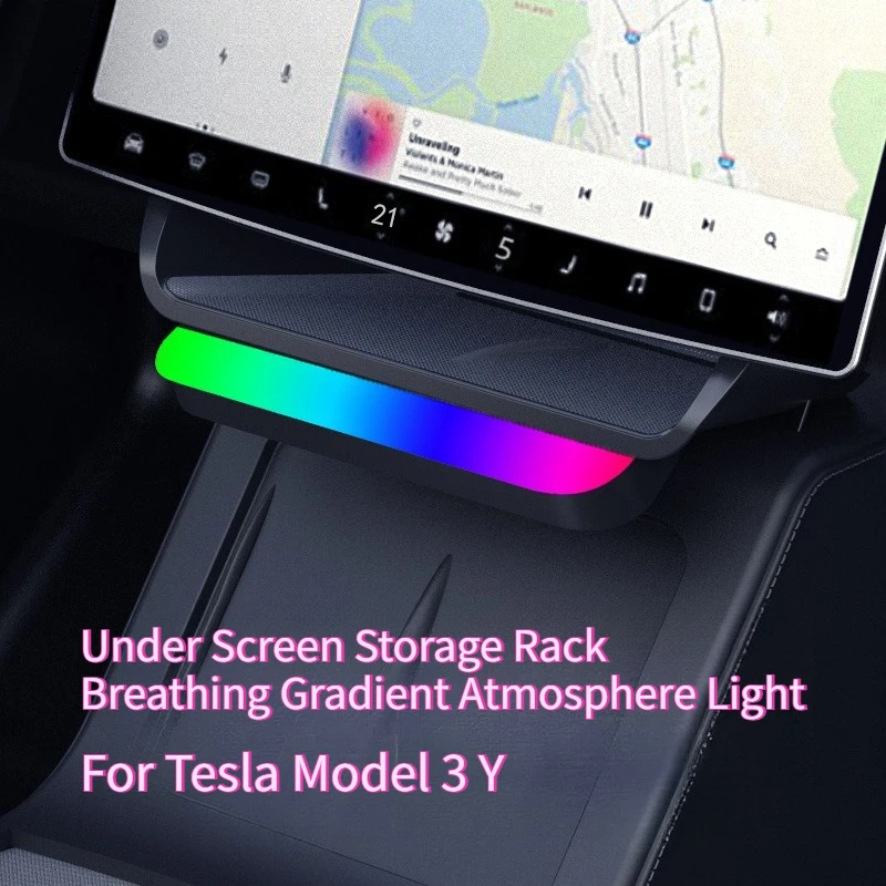 

Умные физические кнопки PRO для Tesla Model 3 Highland Model Y Juniper, ящик для хранения под экраном и аксессуары для атмосферного освещения