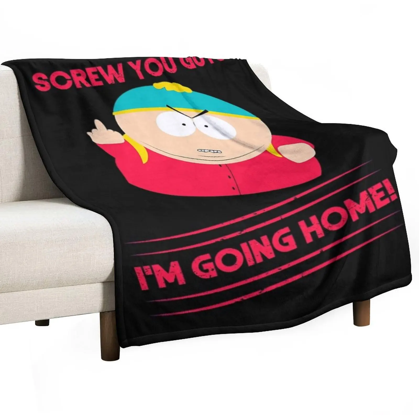 Cartman Screw you guys Throw Blanket halloween Sofa Soft Big Thermal Large Luxury Designer Blankets