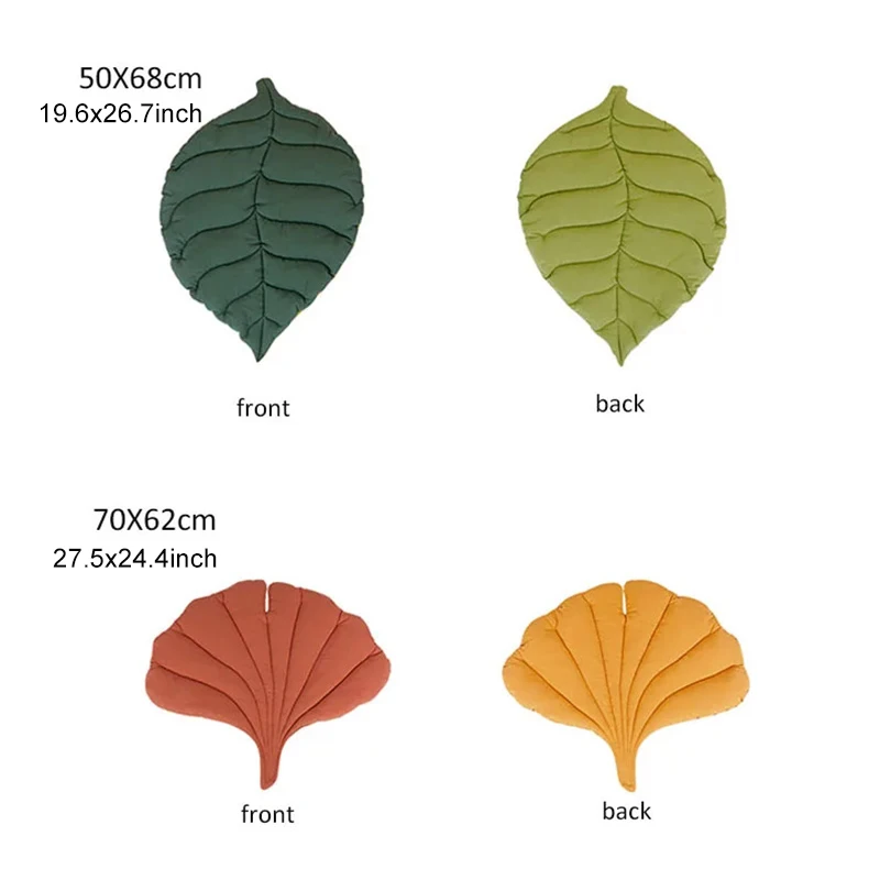 Leaf Mat Soft Cotton Cute Floor Rug Baby Crawling Mat Blanket For Kids Double Sided Use Sleep Pad Autumn Winter Home Decor