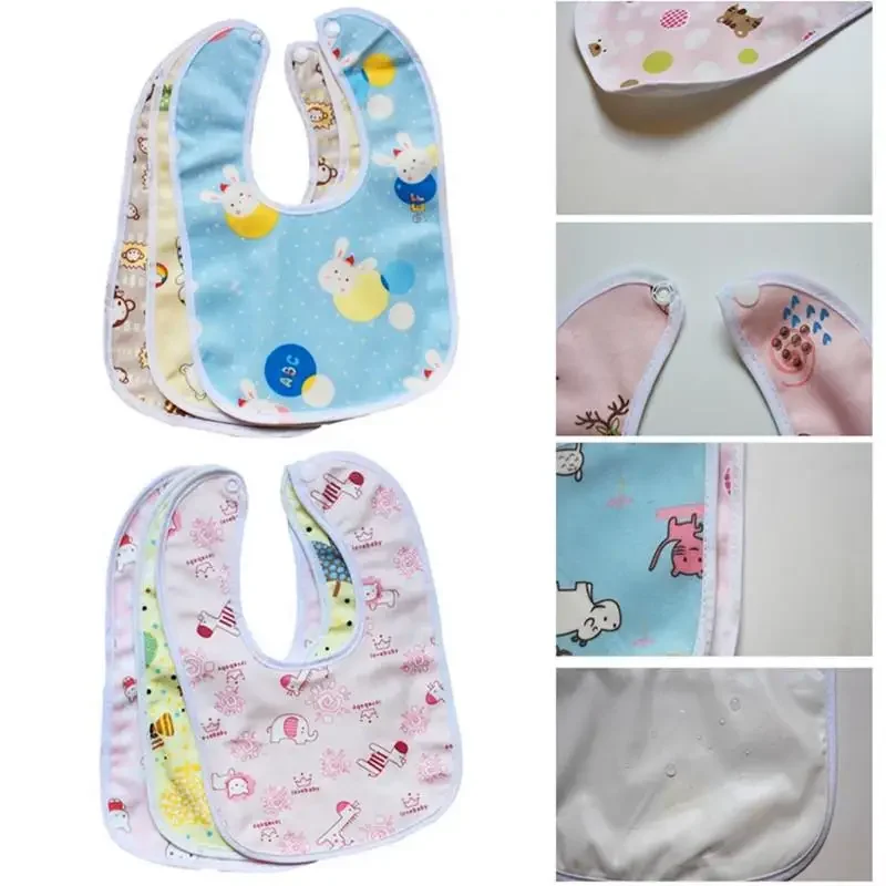 

10Pc/Lot Random Color Baby Bibs Waterproof Saliva Cartoon Towel Suit for 0-2 Years