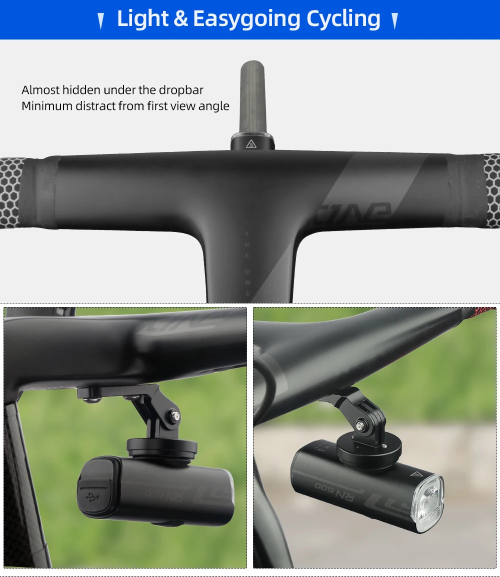 Deemount Fahrrad-Scheinwerferhalterung mit integriertem Lenker, passend für Gopro-Sportkamera, Verlängerungsständer aus Aluminiumlegierung für Computer – Detail 10
