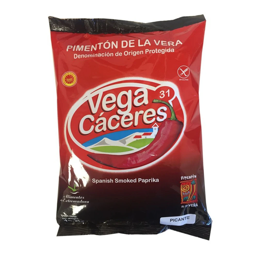 1 kg de Pimentón Ahumado Picante de la Vera, con denominación de Origen Protegida en Saco