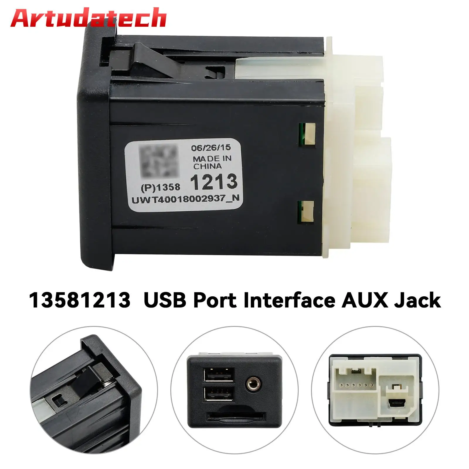 Artudatech 13581213 Dual USB Port SD Card Interface AUX Jack for GMC Cadillac XTS CTS ATS Car Accessories