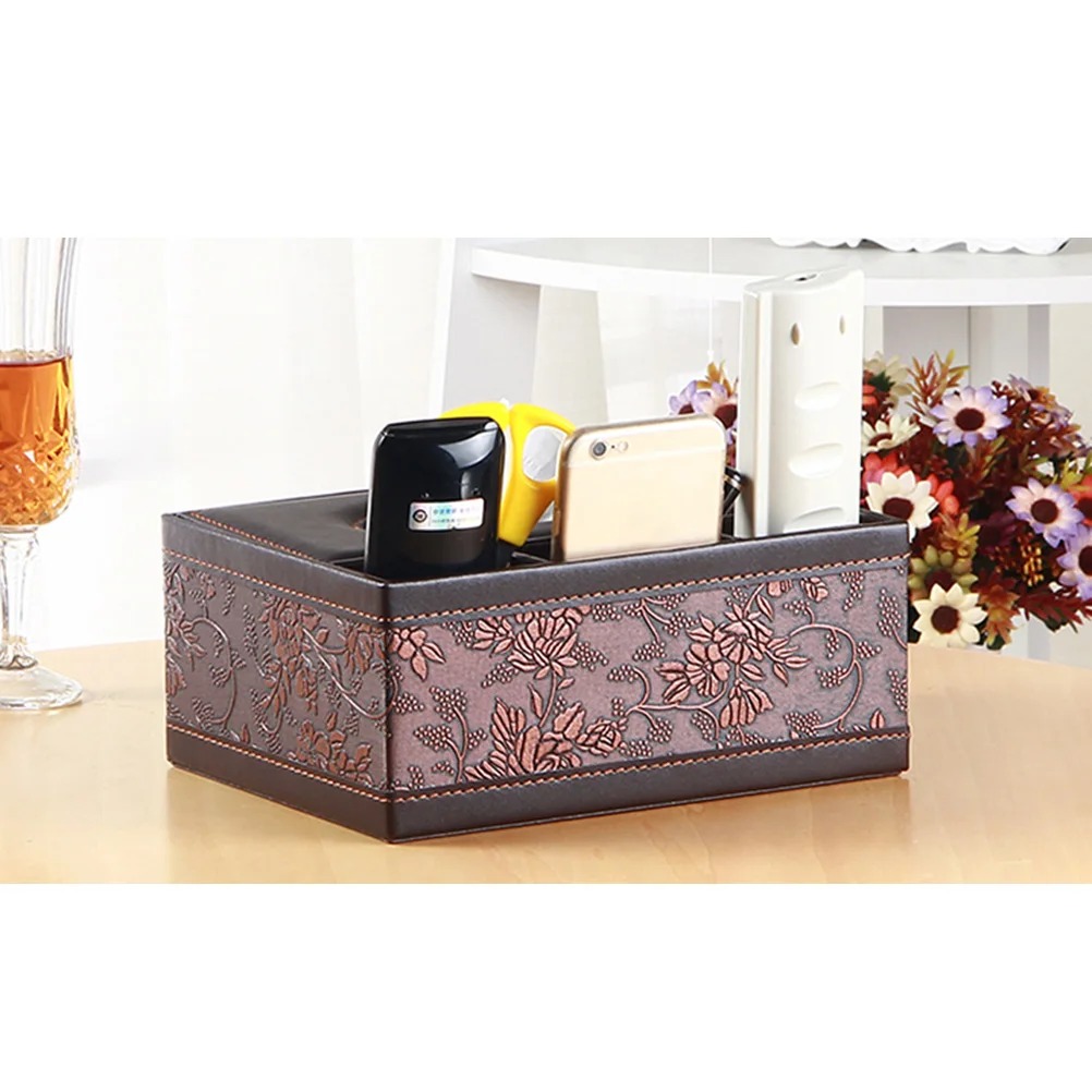 

Multifunctional Pu Tissue Box Desktop Organizer Pencil Scissor Holder For Home Office Car Environmentally