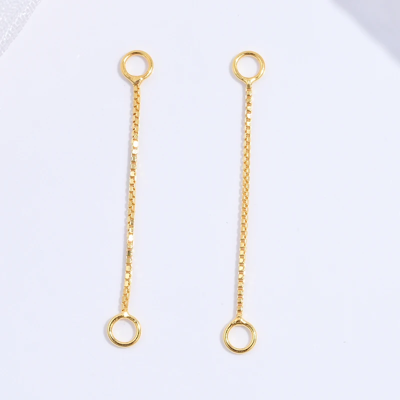 1 Pair S925 Sterling Silver 3cm Box Extension Chain DIY Jewellery Making Earrings Extension Chain Accessories SE65