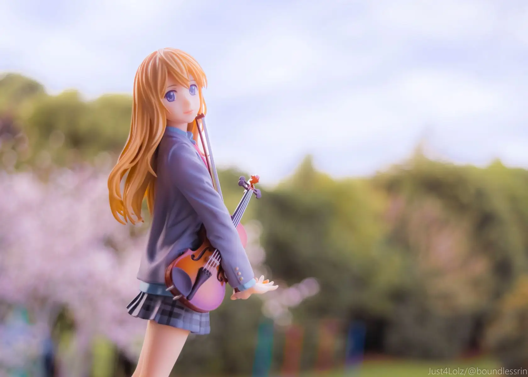 

21cm Anime Your Lie in April Miyazono Kaori Painted PVC Figure Collectible Model Toy Kawaii Girl Figure Female Action Figure